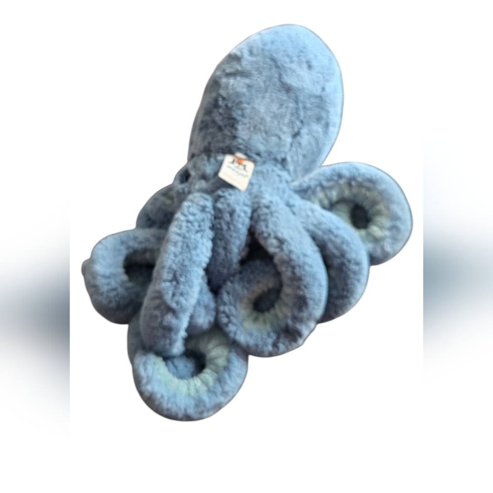 Jellycat Sol The Squid Plush Doll Stuffed Solid Teal 15" Rare Retired - Picture 4 of 15